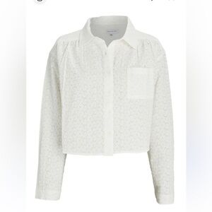 Something Navy Cream Eyelet Blouse